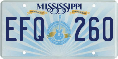 MS license plate EFQ260