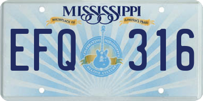 MS license plate EFQ316