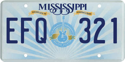 MS license plate EFQ321