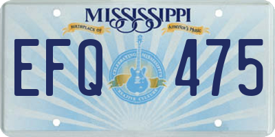 MS license plate EFQ475