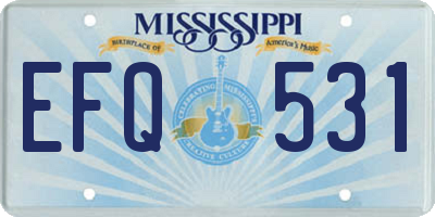 MS license plate EFQ531