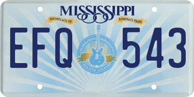 MS license plate EFQ543