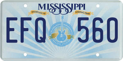 MS license plate EFQ560