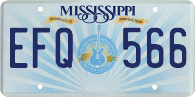 MS license plate EFQ566