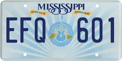 MS license plate EFQ601