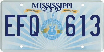 MS license plate EFQ613