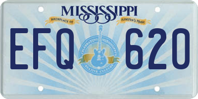 MS license plate EFQ620