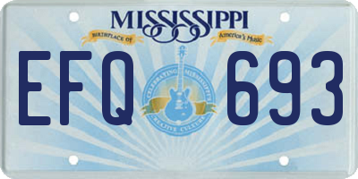 MS license plate EFQ693