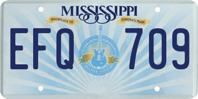MS license plate EFQ709