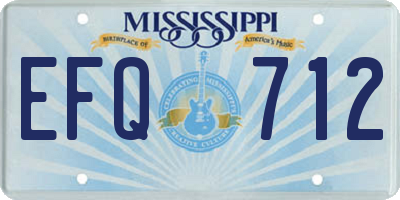 MS license plate EFQ712