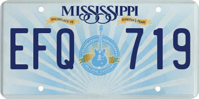 MS license plate EFQ719