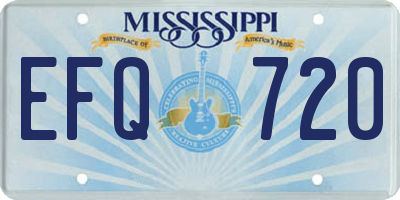 MS license plate EFQ720