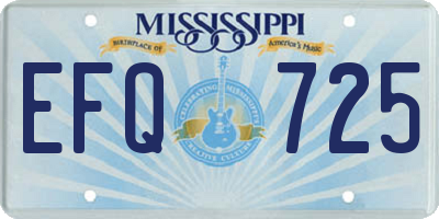 MS license plate EFQ725