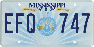 MS license plate EFQ747