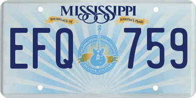 MS license plate EFQ759