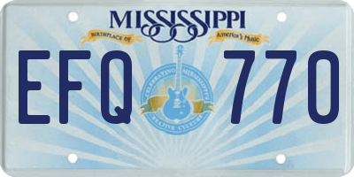 MS license plate EFQ770