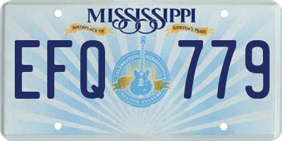 MS license plate EFQ779