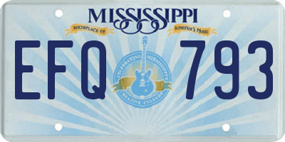 MS license plate EFQ793