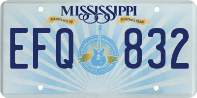 MS license plate EFQ832