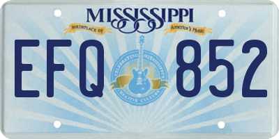 MS license plate EFQ852