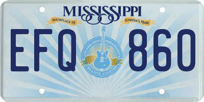 MS license plate EFQ860
