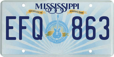 MS license plate EFQ863