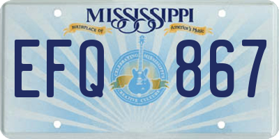 MS license plate EFQ867