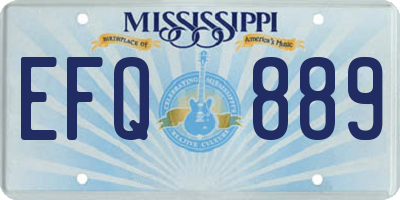 MS license plate EFQ889