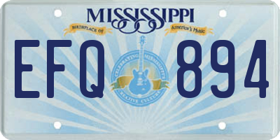 MS license plate EFQ894