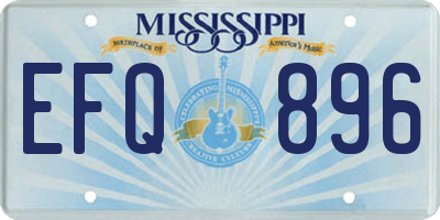 MS license plate EFQ896