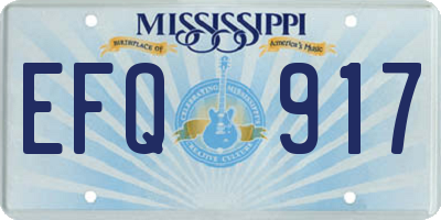 MS license plate EFQ917
