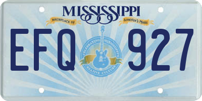 MS license plate EFQ927