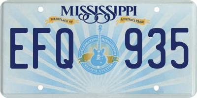 MS license plate EFQ935