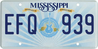 MS license plate EFQ939