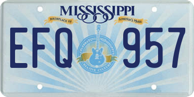 MS license plate EFQ957