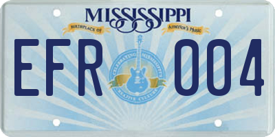 MS license plate EFR004