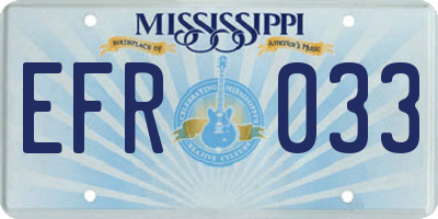 MS license plate EFR033
