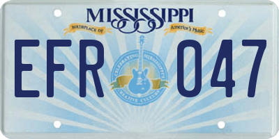 MS license plate EFR047