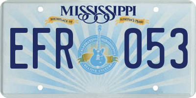 MS license plate EFR053
