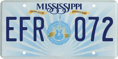 MS license plate EFR072