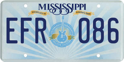 MS license plate EFR086