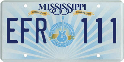 MS license plate EFR111