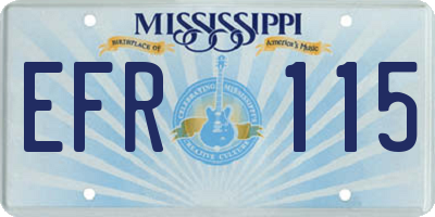MS license plate EFR115