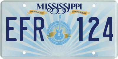 MS license plate EFR124