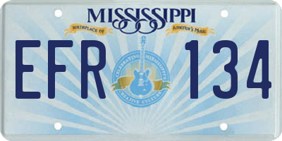 MS license plate EFR134