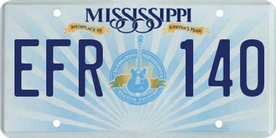 MS license plate EFR140