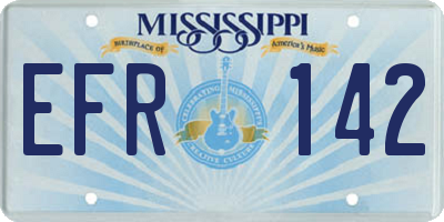 MS license plate EFR142
