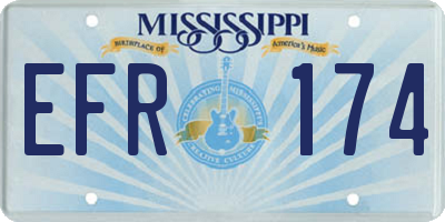 MS license plate EFR174