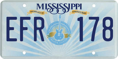 MS license plate EFR178