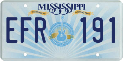 MS license plate EFR191